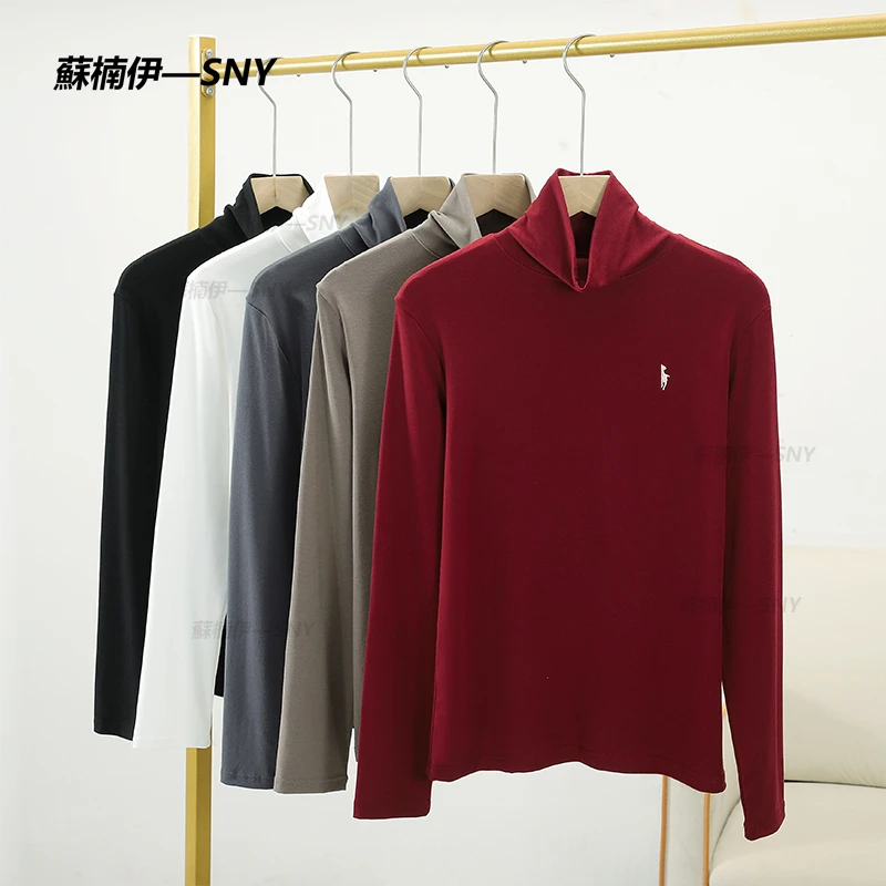 女士水溶天丝面膜打底衫高领长袖修身打底衫百搭休闲纯色打底2811