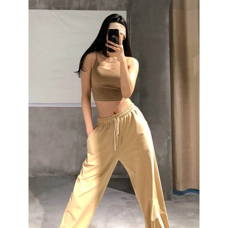 【同款推荐】LaNikar抽绳运动裤女显瘦宽松高腰长裤K0643