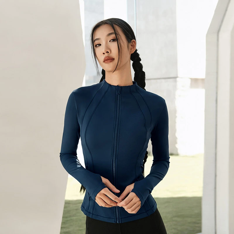 La Nikar运动外套女短款上衣立领修身休闲跑步训练瑜伽服S1038
