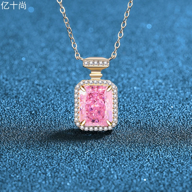 坠链均925银合成锆石 亿十尚香水瓶赚高档项链轻奢时尚洋气仙美潮