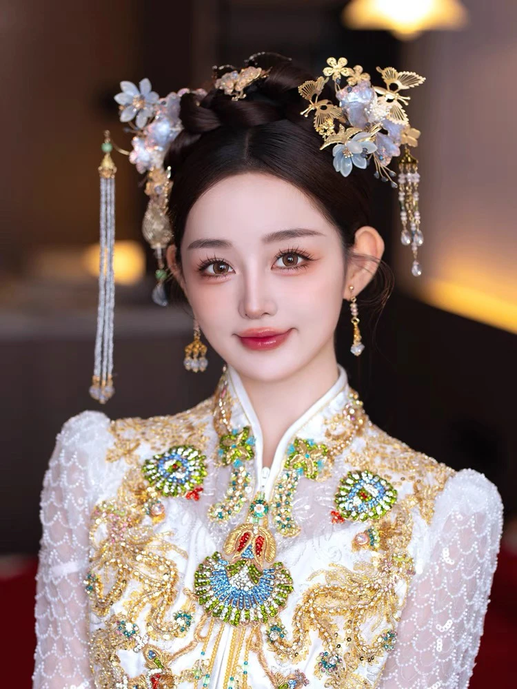 8559婚嫁饰品 百搭新中式汉服减龄秀禾步摇头饰经典大气奢华