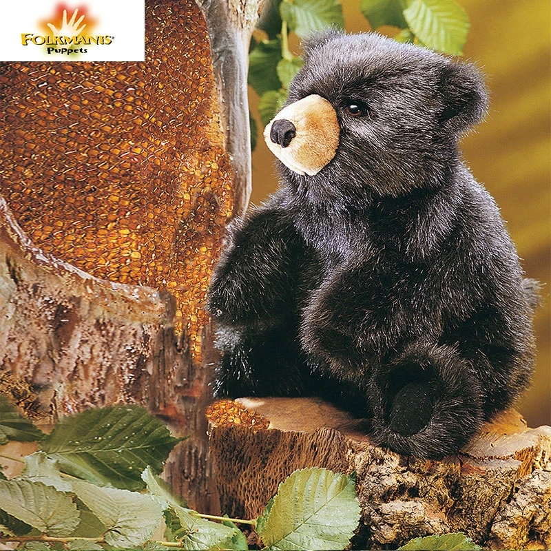 FOLKMANIS仿真互动教育黑熊宝宝手偶