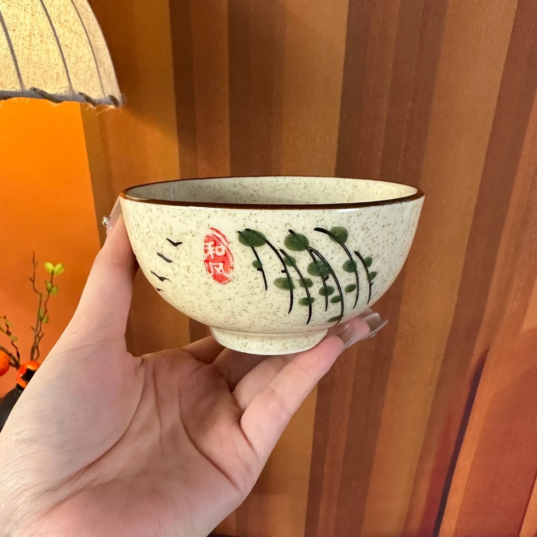 DY- 170  4.5寸米饭碗 - 杨柳  4只装 家用陶瓷米饭碗汤碗吃饭碗