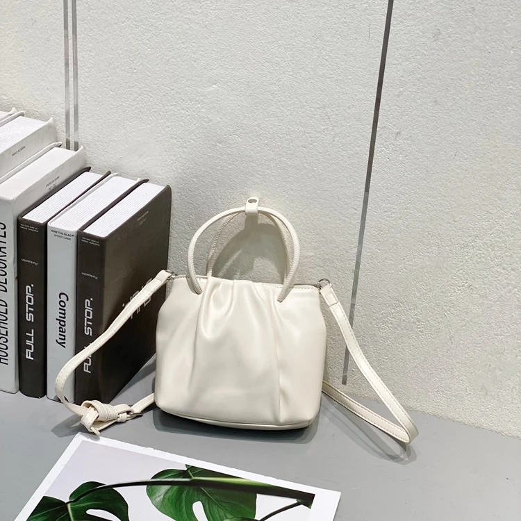 ANNMUU小清新系列精致柔软时尚单肩包褶皱简约小巧百搭手提斜跨包