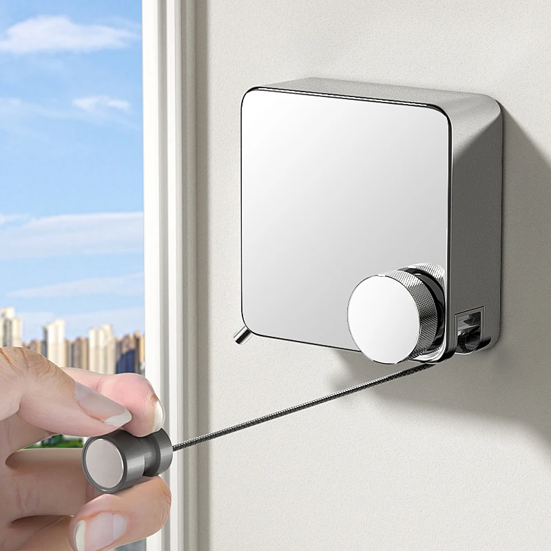 免打孔伸缩卫生间晾衣架小户型神器晾衣绳隐形棉被阳台凉衣架室内