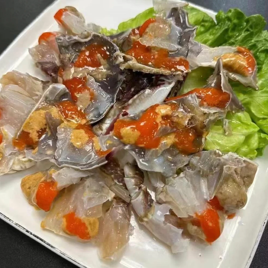 舟山红膏呛蟹净重半斤左右咸呛蟹