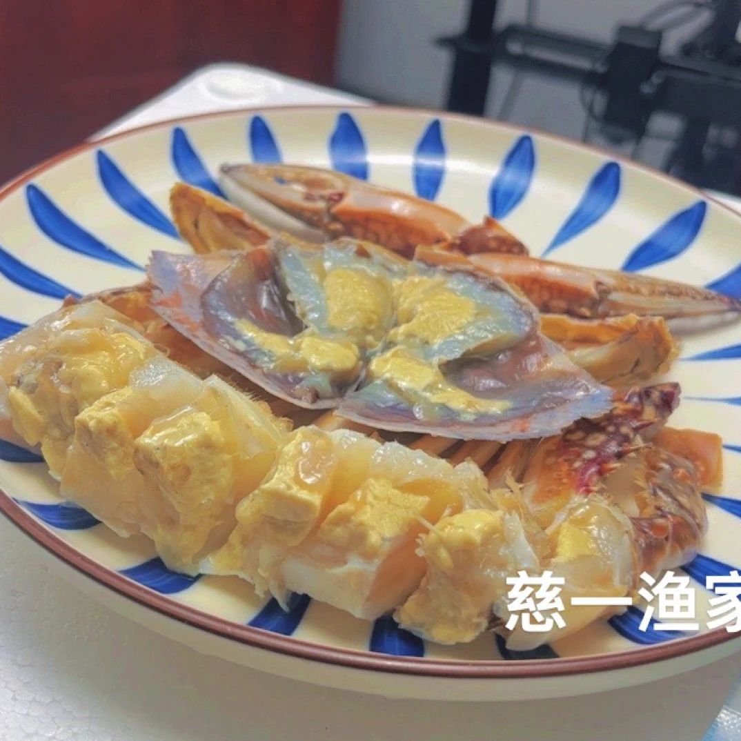 舟山特产咸呛蟹白膏呛蟹净重3-4两左右开袋即食速冻顺丰包邮