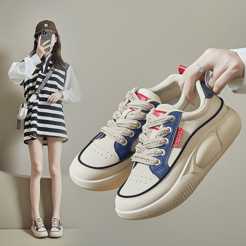 2024春季小白鞋新款韩版ins运动跑步女学生增高休闲板鞋HB6608