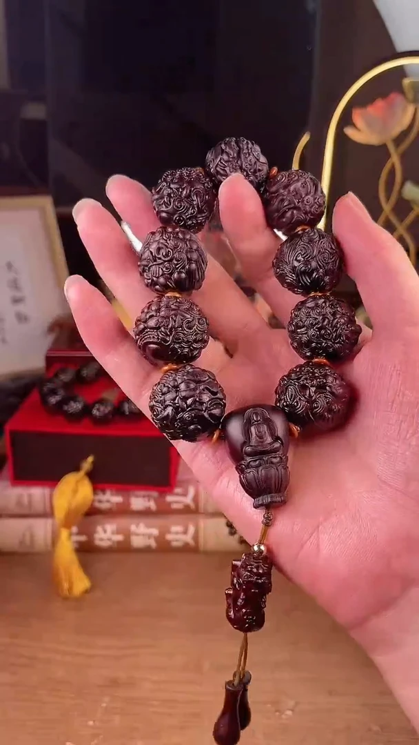 【闪购商品】大叶紫檀（黑酸枝木类）手串/手链山海经