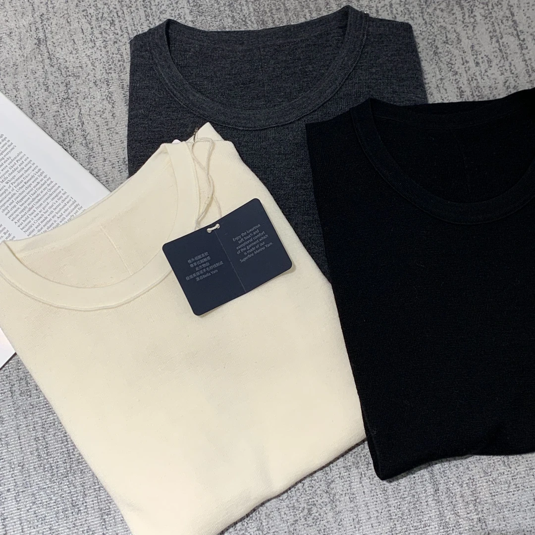 德国扬子纱Biella Yarn气质纯色女款显瘦秋冬羊毛打底衫7447