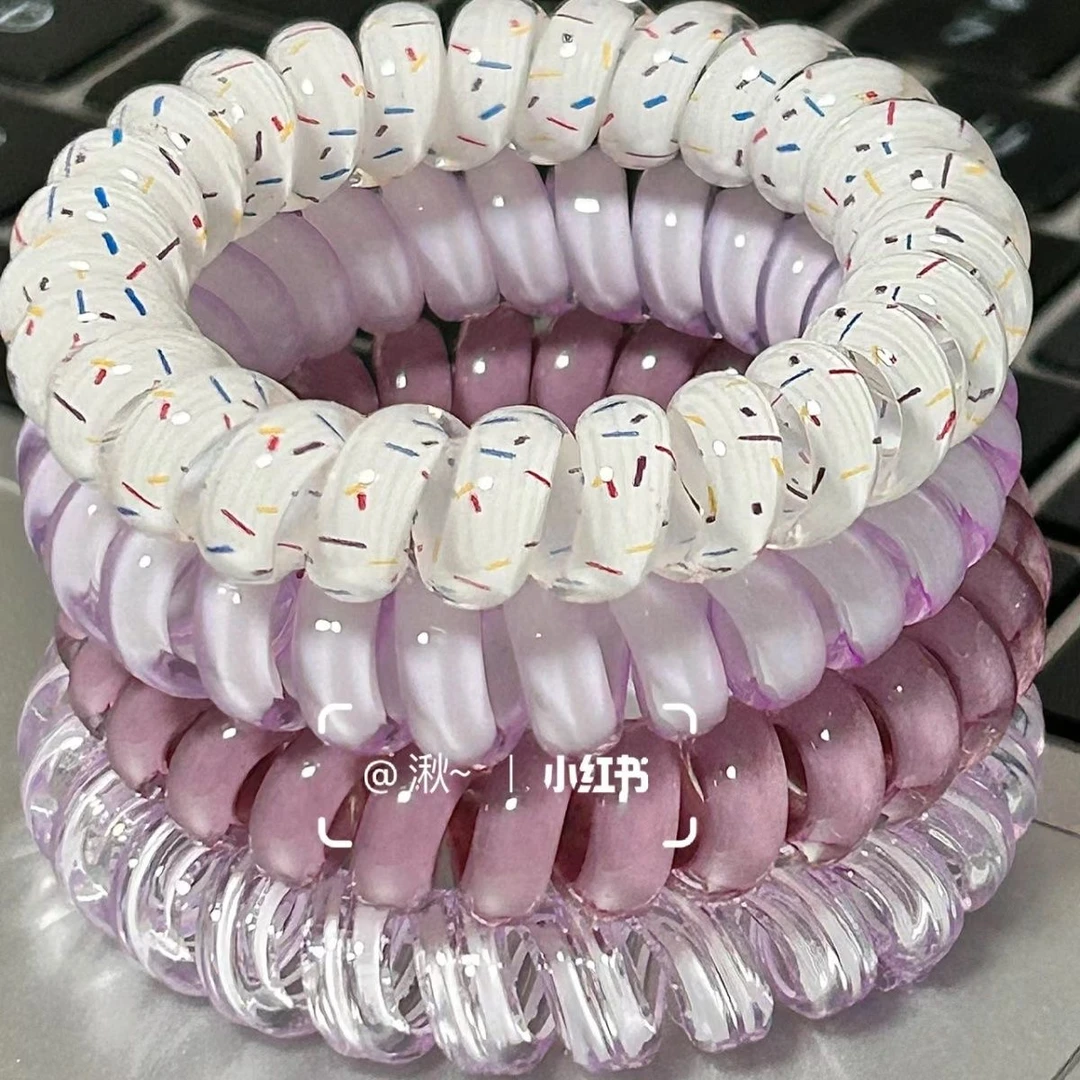 韩式高品质葡萄波点简约清新百搭弹力电话线发圈头绳网红爆款