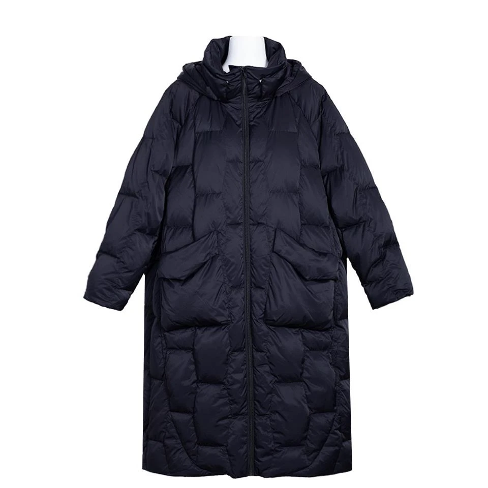 LESERBIE奕色微茧型保暖轻盈长款菱形绗缝风格外套女 商场同款