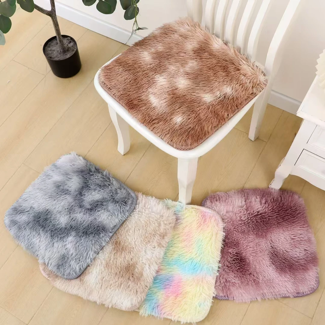 【两个装】网红款毛绒坐垫四季椅子垫办公家用毛毛座椅垫