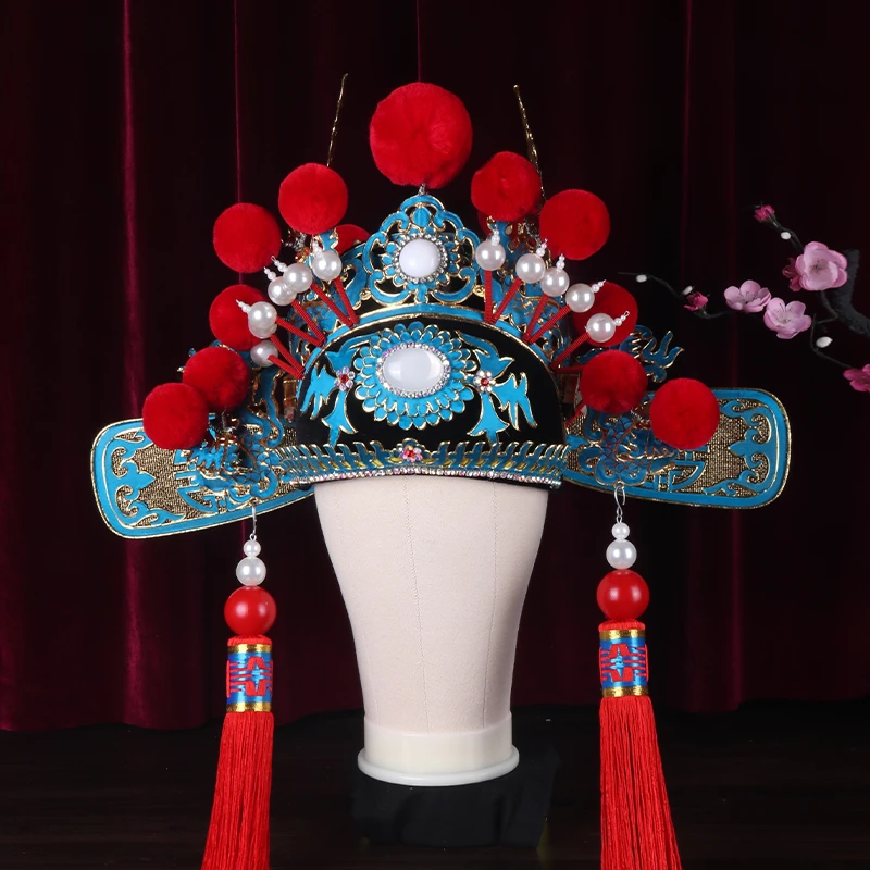 戏曲京剧黑色状元帽 四郎探母驸马套 豫剧老生小生乌纱帽官帽盔头