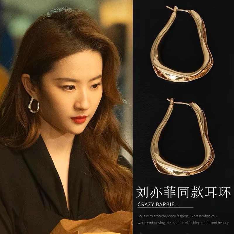 合金耳饰 玫瑰的故事刘亦菲黄亦玫同款耳环复古港风小众耳饰耳圈