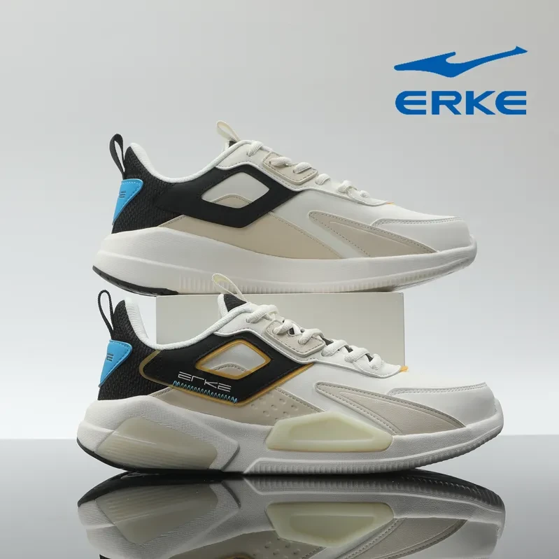 鸿星尔克男运动鞋舒适透气时尚减震灰色休闲鞋网面国货休闲运动鞋