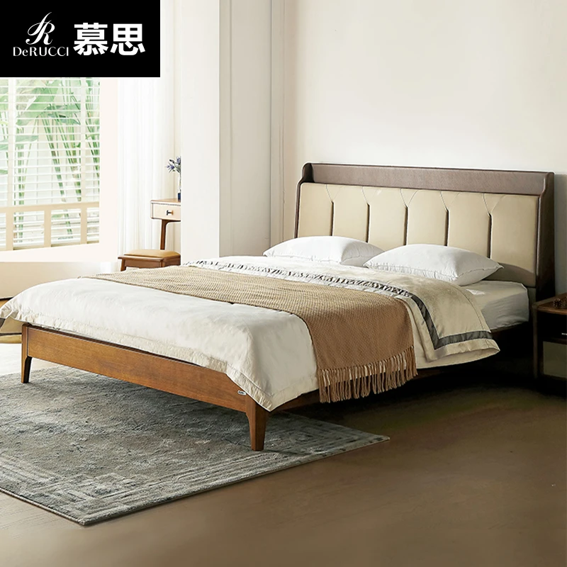 慕思金丝檀木床新中式复古风实木床家用实木主卧室双人大床150
