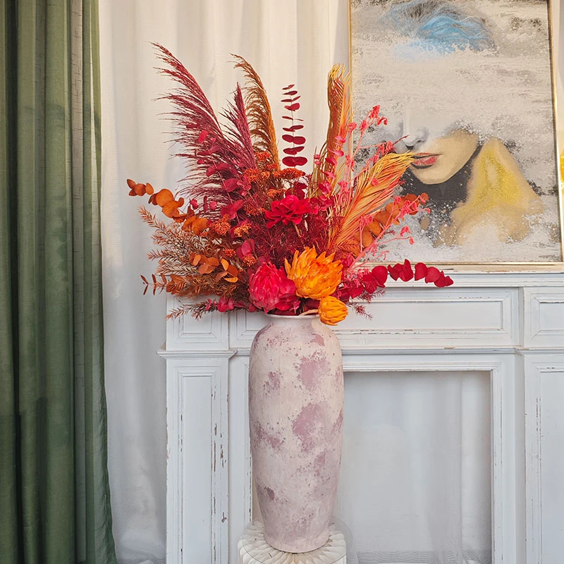 质享家【金玉满堂】绣球永生花真花高级客厅餐桌茶几干花装饰摆件
