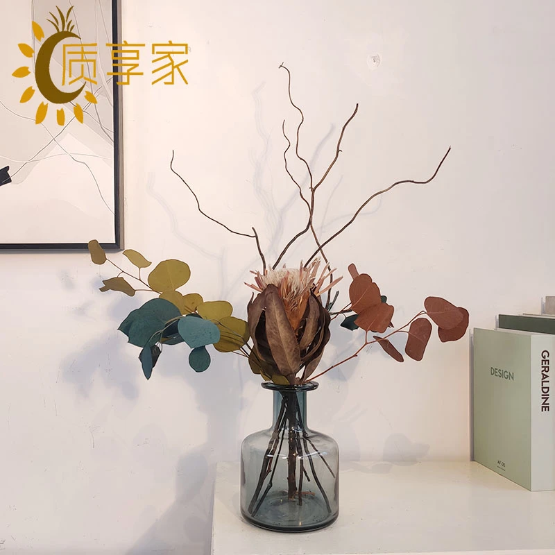 质享家【慵懒周末】轻奢干花花束摆件 创意家居软装客厅摆设真花