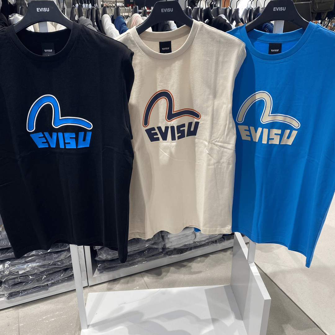 EVISU 福神夏季宽松大logo印花时尚运动男女同款休闲时尚百搭短袖