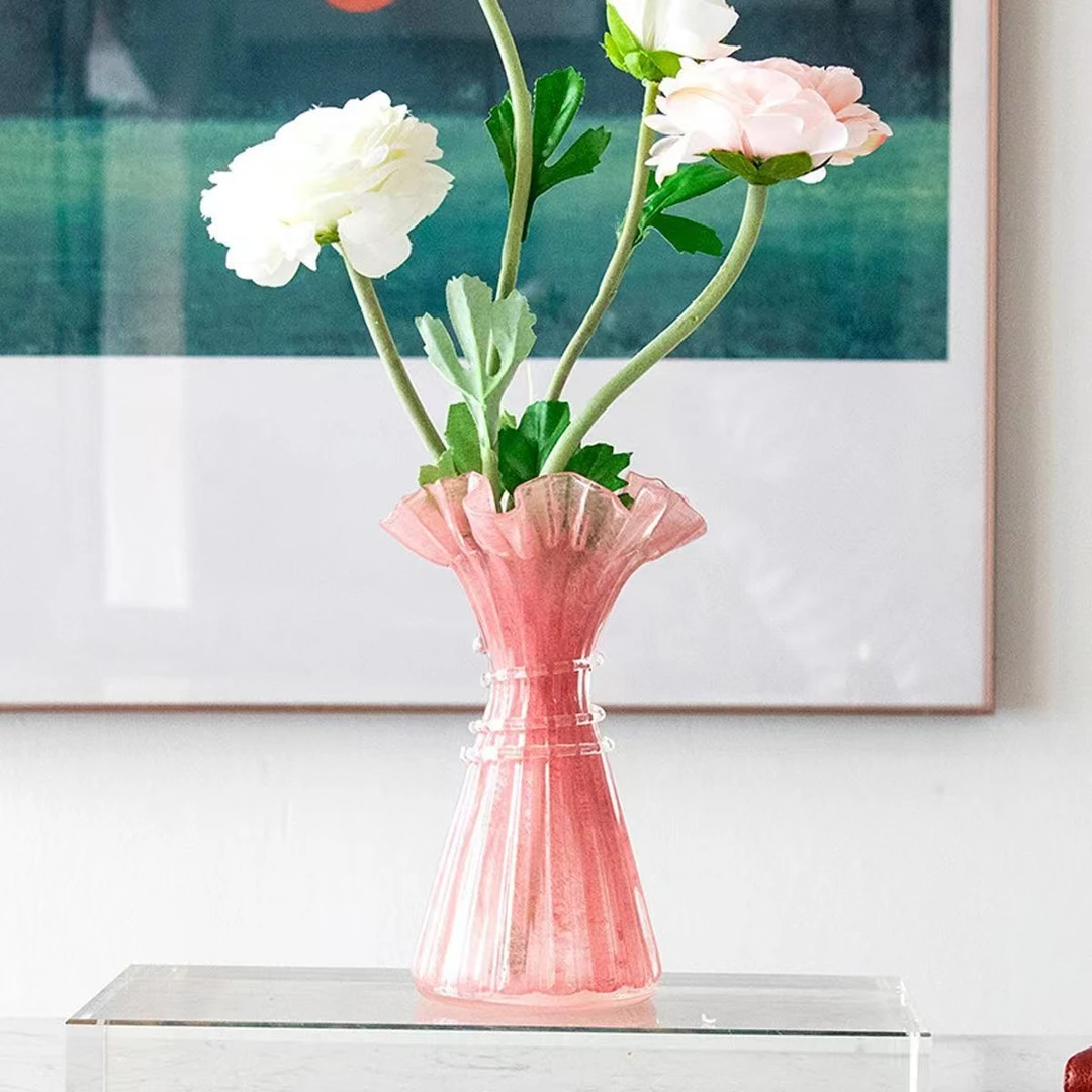 高级感精致轻奢琉璃美人裙花瓶玻璃高档客厅家居软装饰插花摆件