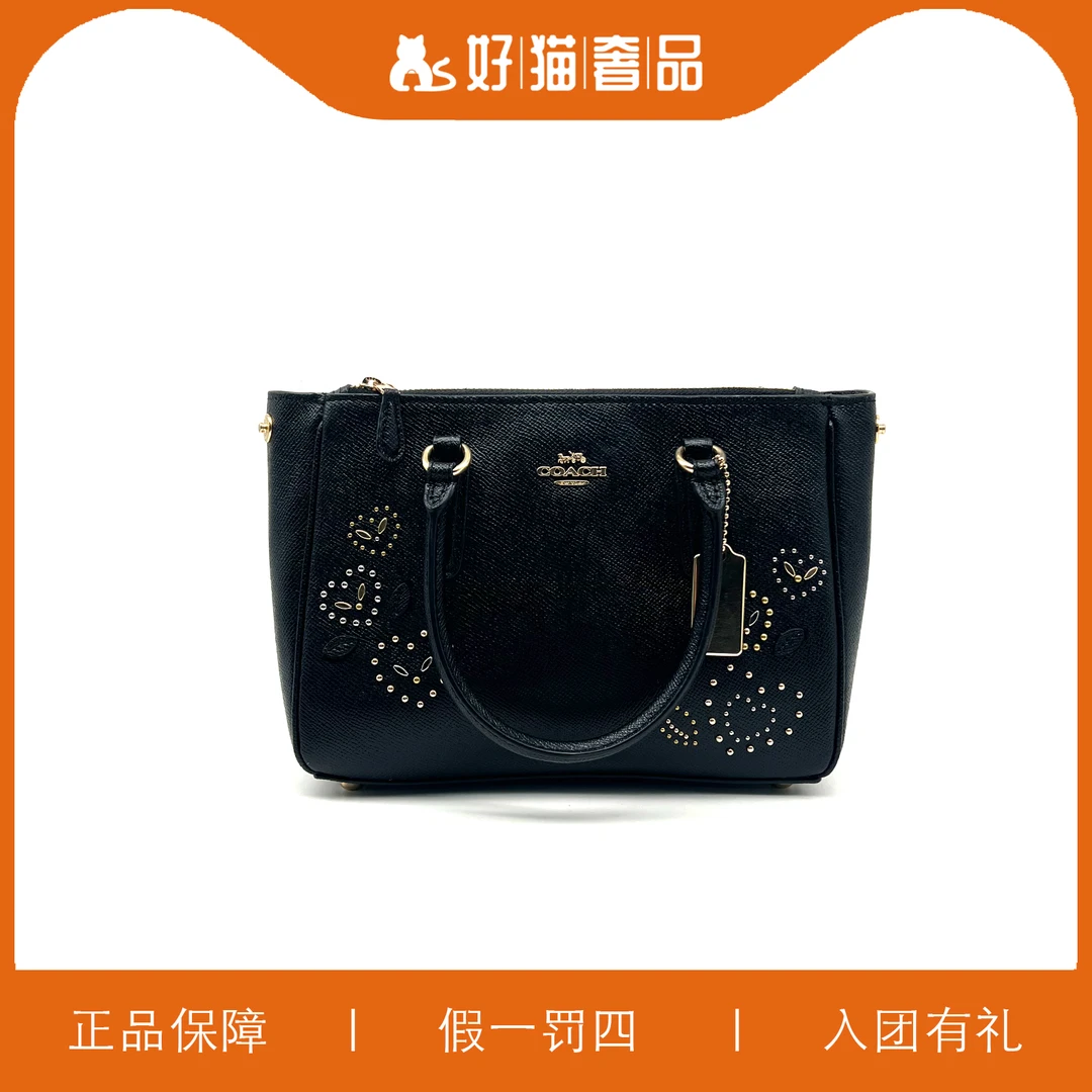 95新 COACH/蔻驰 蔻驰黑印花戴妃包/B1814/22X16X10