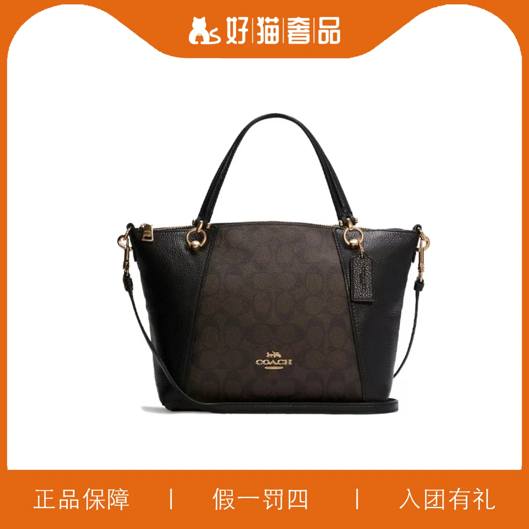 99新 COACH/蔻驰 蔻驰老花饺子包/F0199/25X21X8