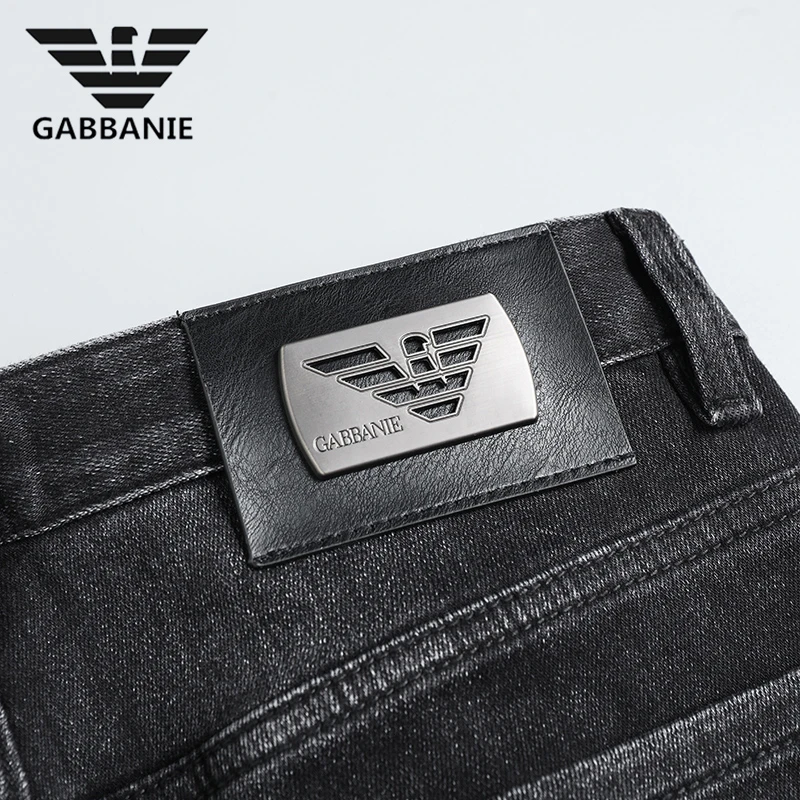 GABBANIE外贸进口专柜正品新款轻奢男牛仔裤子直筒修身休闲裤秋冬