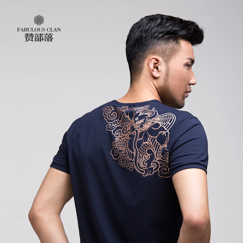 赞部落护佑系列印花T恤短袖男士速干圆领休闲休闲