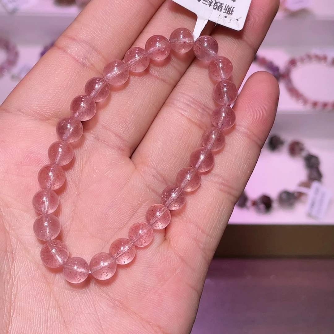 水晶手链未镶嵌白水体草莓晶7.4