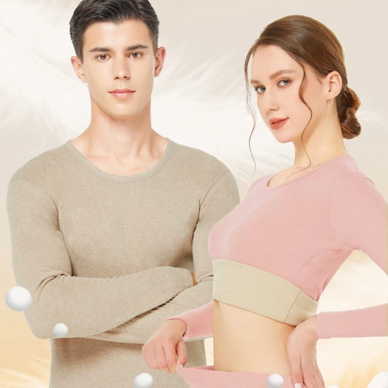 骓鹿貂绒无痕保暖内衣情侣内穿加绒套装保暖速热绒秋衣保暖衣