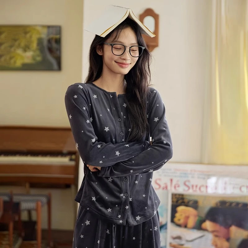 2024新款睡衣女套装加绒保暖海岛绒冬季加厚柔软舒适可外穿家居服