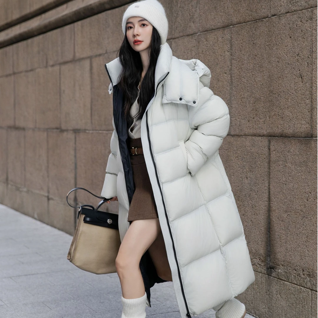 【航睿】羽绒服女长款2024冬季新款连帽宽松泡芙加厚保暖外套25930
