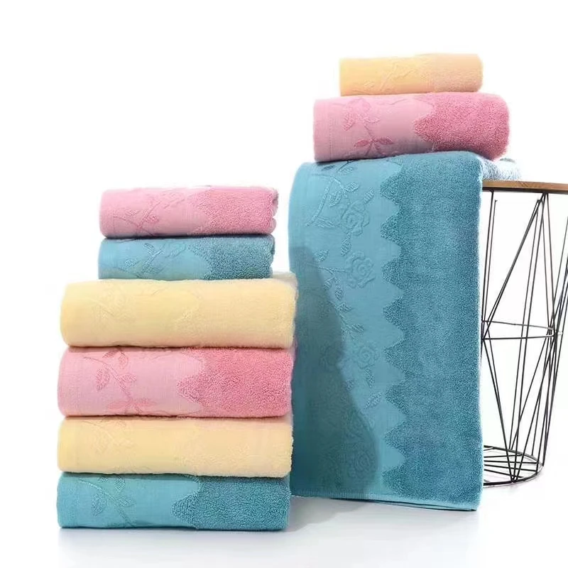 35*73竹棉纤维毛圈毛巾  蔷薇花