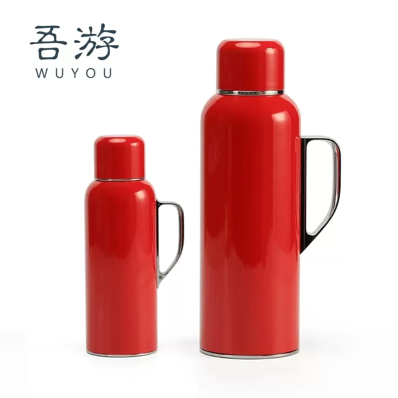 吾游传家壶316不锈钢闷茶壶结婚陪嫁红色水壶开热水瓶高档保温壶