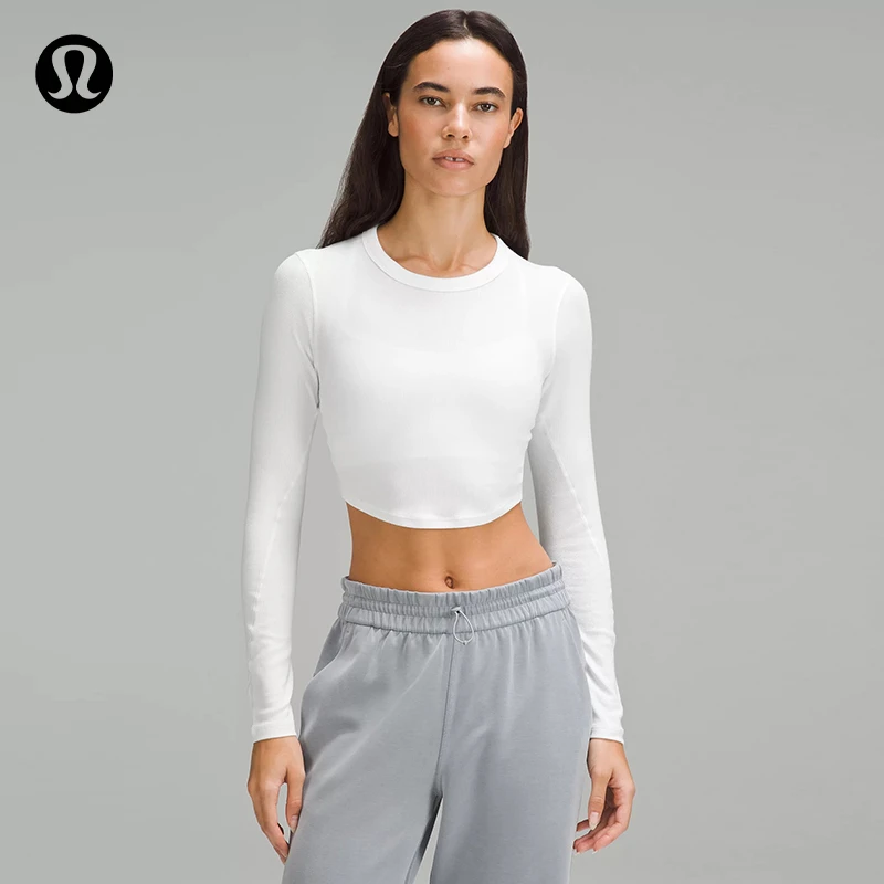 lululemon丨Hold Tight 女士紧身剪裁短款长袖 T恤透气  LW3HN2S