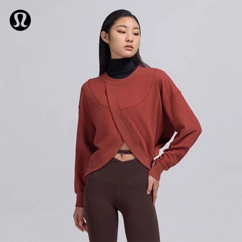 Sueded Terry 女前侧交叠套头卫衣 *新年款丨lululemon丨LW3HNQS