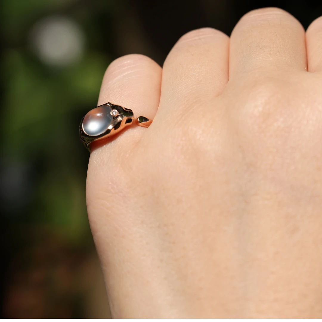 王朝阳翠语 玻璃种翡翠戒指 轻奢极简天然A货翡翠