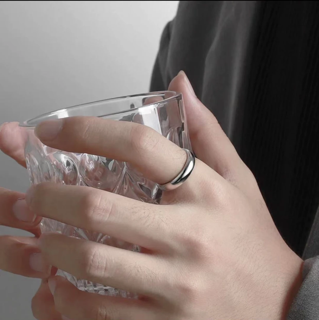 足银戒指 足银戒指【光面简约素圈开口戒指】足银990戒指约1.4-3.5