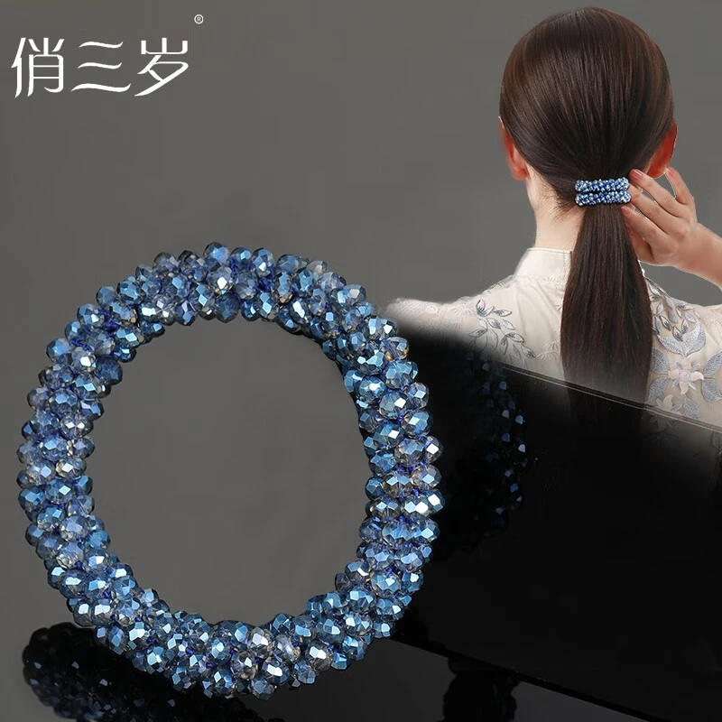 发圈即手圈多用百搭气质简约高弹闪闪高马尾发圈发饰水晶韩国头饰