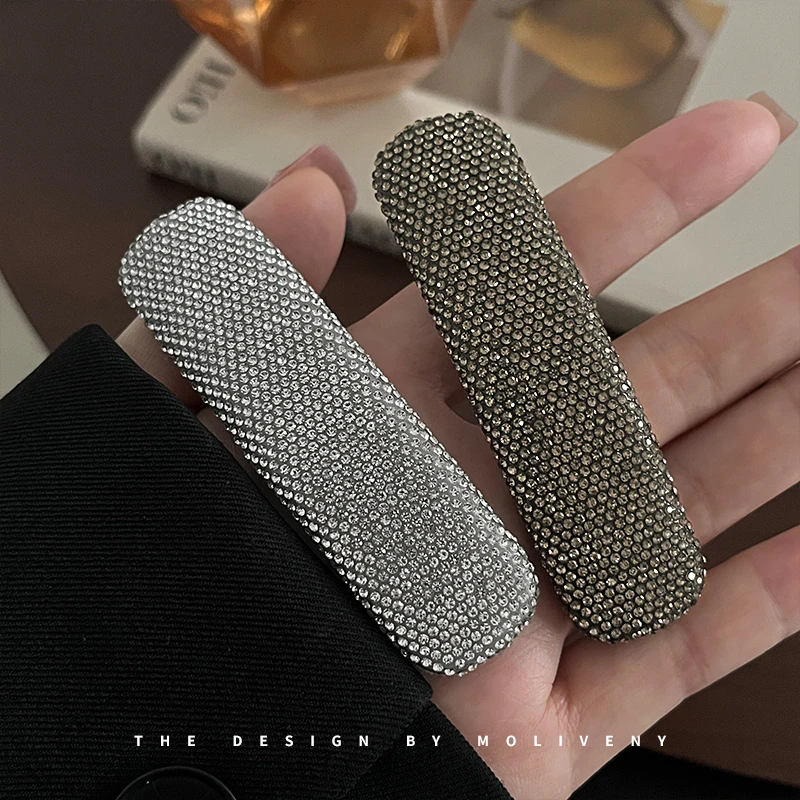 时尚水钻夹子头饰气质少女侧边刘海发夹高级感大号bb夹发卡子边夹