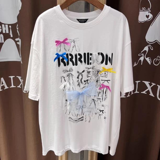 麦寻女装2024夏新款大版型短袖TXSFQ125