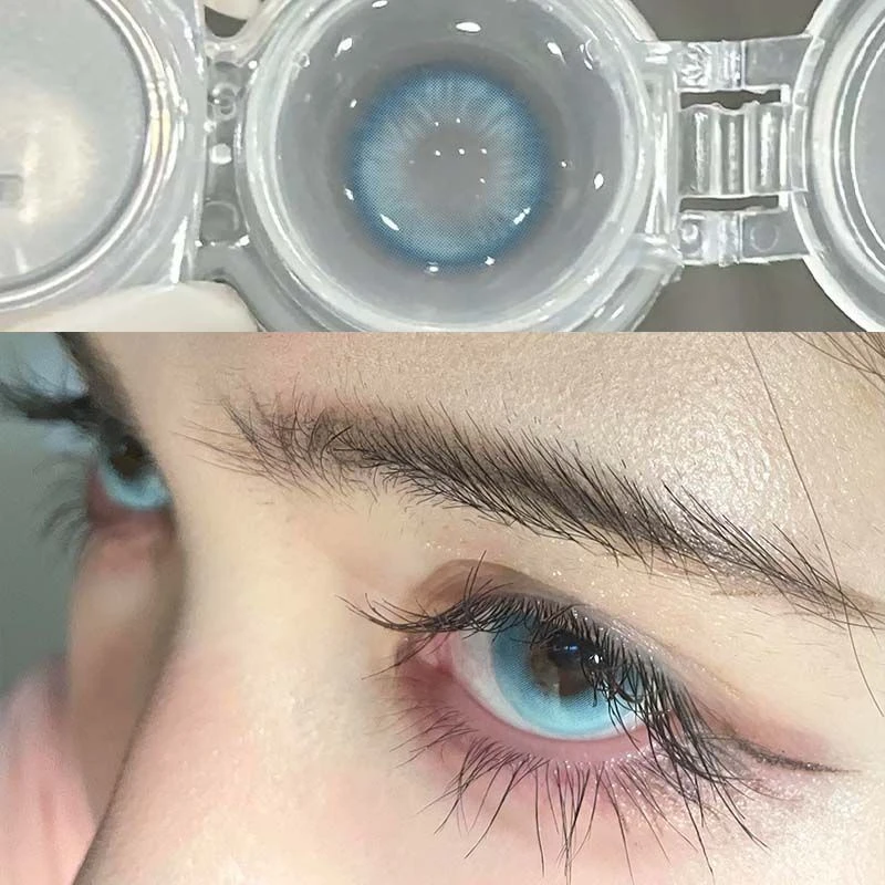 琪瞳漫画冰蓝色艾莎冰蓝美瞳半年抛大小直径纯欲显白新款隐形眼镜