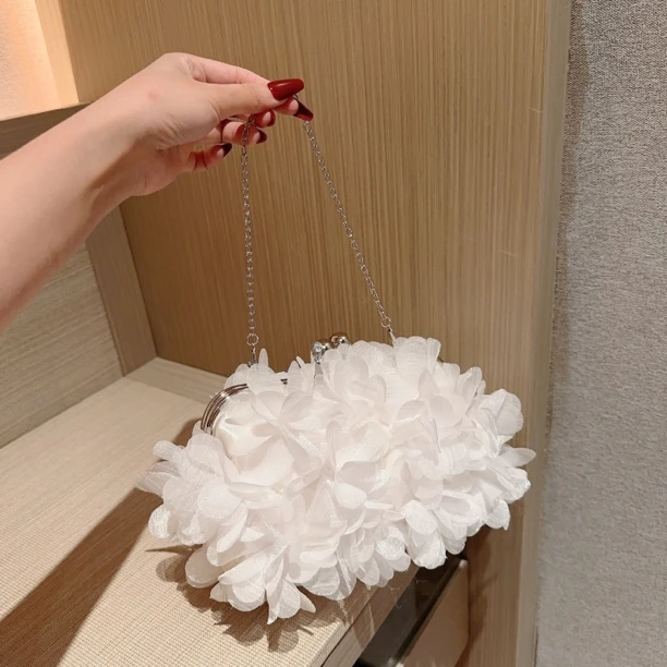 新款晚宴包旗袍手提包包汉服包气质百搭花朵手包小仙女斜挎包婚包