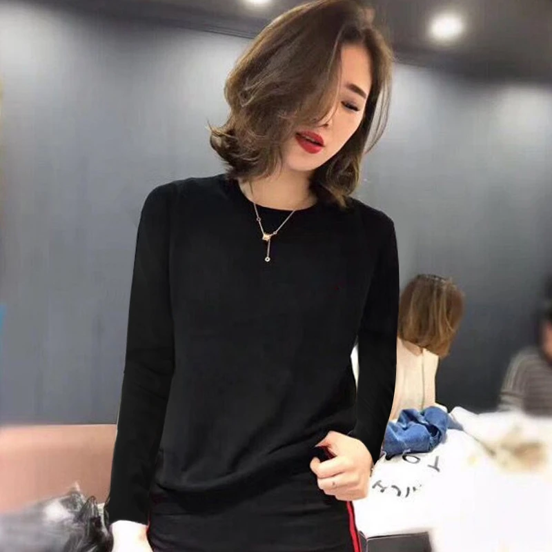 大码女装胖mm长袖上衣半高领春秋冬装毛衣针织衫气质胖妹妹打底衫
