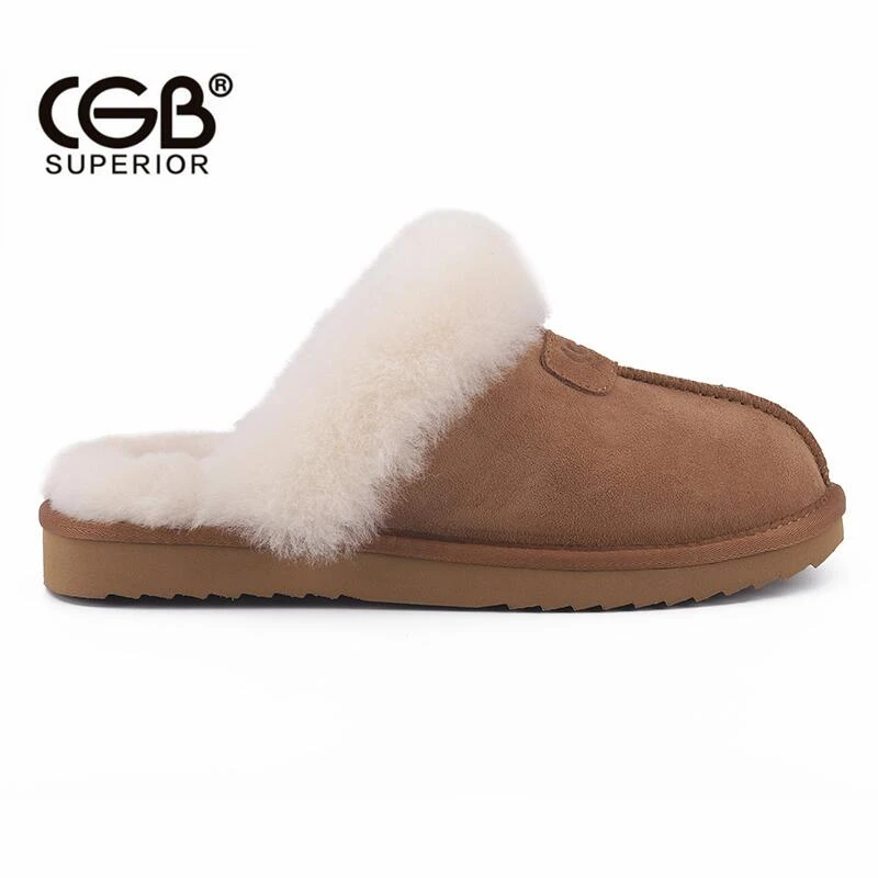 CGB【 CGB】千颂伊款毛毛拖鞋室外半包头女秋冬百搭雪地靴