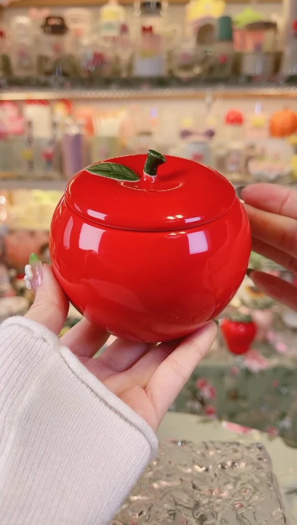 【闪购商品】瓷其他红苹果密封罐