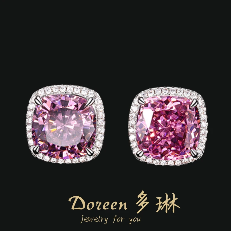 铜合金耳饰 干枯玫瑰色方糖耳钉NC734