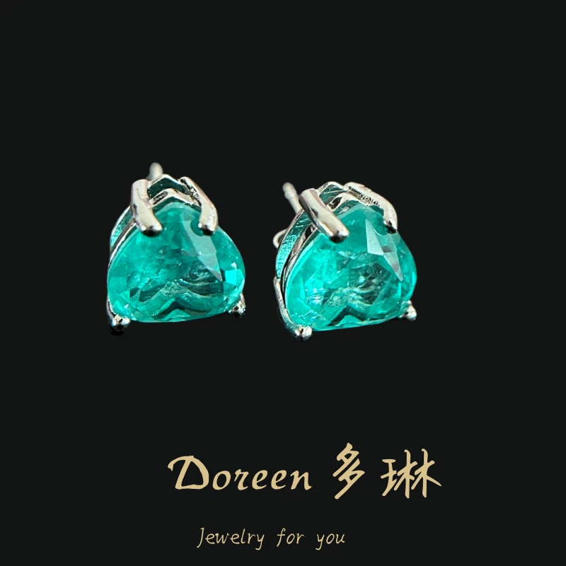 铜合金项链 帕伊蓝色爱心耳钉NC728