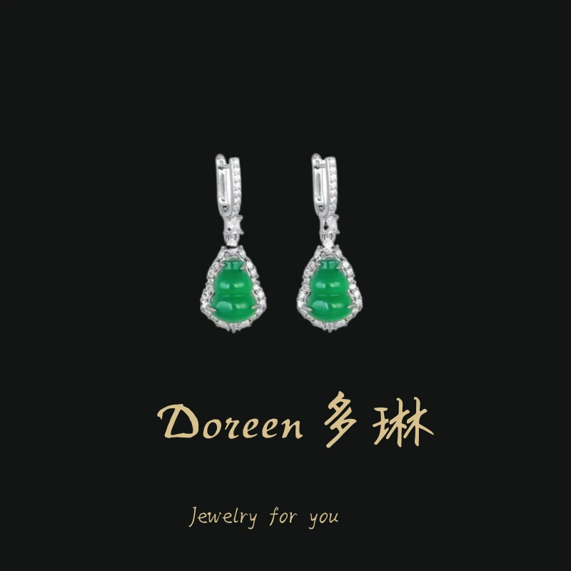 铜合金耳饰 绿色葫芦耳环NC701